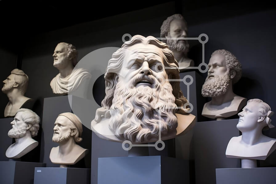 Intra Συλλεκτικό Ξύλινο Παζλ Plywood  4mm - Εκθεση αρχαιοελληνικών προτομών και αγαλμάτων Σε Ξύλινο Κουτί - Διαστάσεις Puzzle: 10x10 cm – 25 κομμάτια