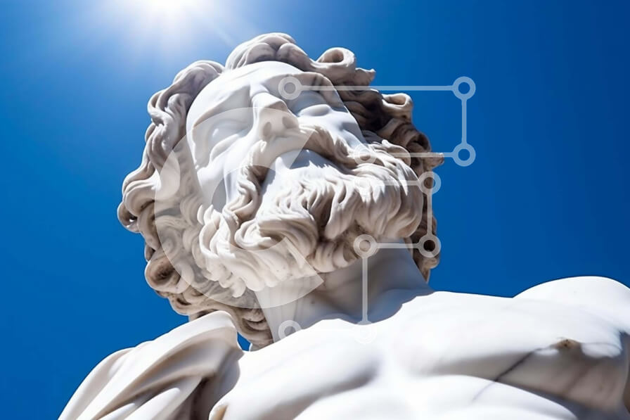 Intra Συλλεκτικό Ξύλινο Παζλ Plywood  4mm - Άγαλμα του Δία με γένια Σε Ξύλινο Κουτί - Διαστάσεις Puzzle: 10x10 cm – 25 κομμάτια