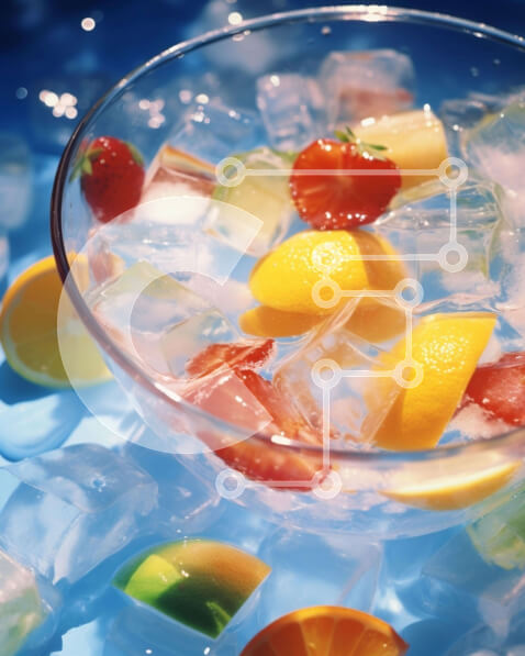 Σετ των 2 Intra Συλλεκτικό Ξύλινο Παζλ Plywood  4mm - Μπολ με φρούτα με παγάκια Σε Ξύλινο Κουτί - Διαστάσεις: 10x10 cm – 25 κομμάτια