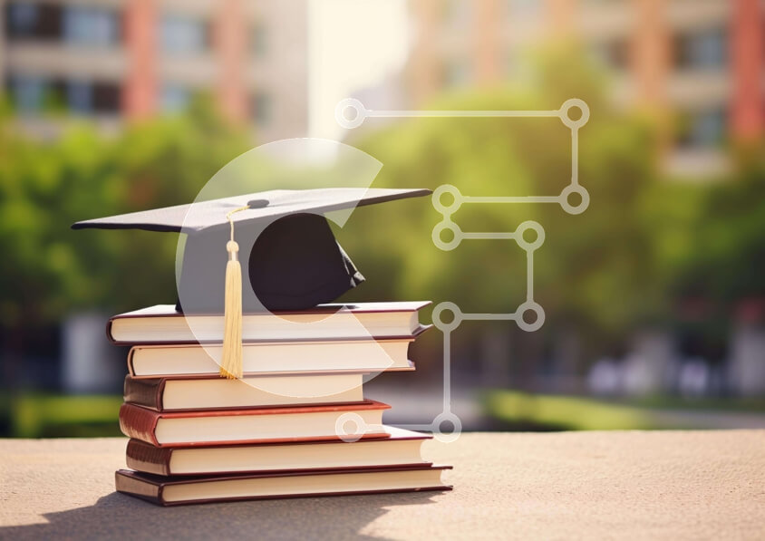 Intra Συλλεκτικό Ξύλινο Παζλ Plywood  4mm - Κούπα αποφοίτησης στα βιβλία Σε Ξύλινο Κουτί - Διαστάσεις Puzzle: 10x10 cm – 25 κομμάτια