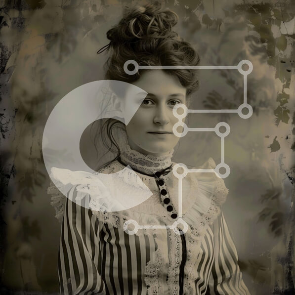 Σετ των 2 Intra Συλλεκτικό Ξύλινο Παζλ Plywood  4mm - Vintage γυναίκα με κομψό φόρεμα Σε Ξύλινο Κουτί - Διαστάσεις: 10x10 cm – 25 κομμάτια