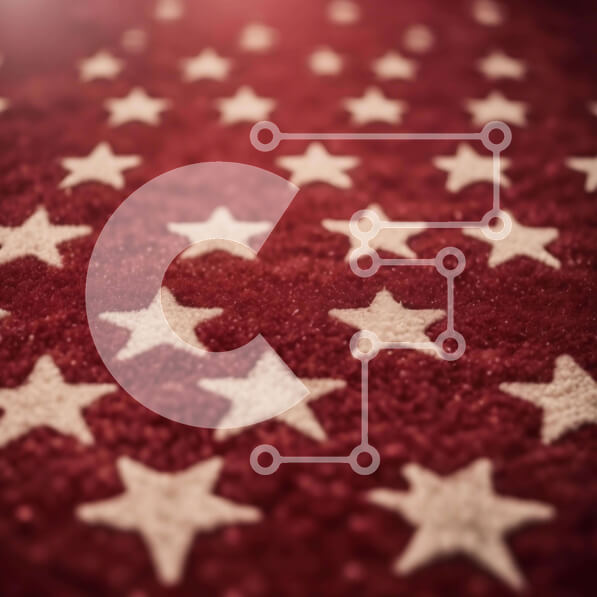 Intra Συλλεκτικό Ξύλινο Παζλ Plywood  4mm - Κόκκινο χαλί με μοτίβο λευκών αστεριών Σε Ξύλινο Κουτί - Διαστάσεις Puzzle: 10x10 cm – 25 κομμάτια