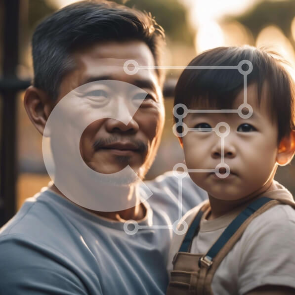 Intra Συλλεκτικό Ξύλινο Παζλ Plywood  4mm - Ασιατικό δέσιμο πατέρα και γιου Σε Ξύλινο Κουτί - Διαστάσεις Puzzle: 10x10 cm – 25 κομμάτια