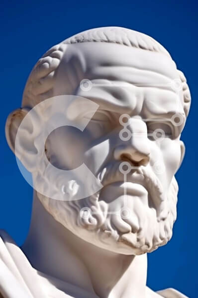 Intra Συλλεκτικό Ξύλινο Παζλ Plywood  4mm - Αρχαία Ελληνική Προτομή του Σωκράτη Σε Ξύλινο Κουτί - Διαστάσεις Puzzle: 10x10 cm – 25 κομμάτια