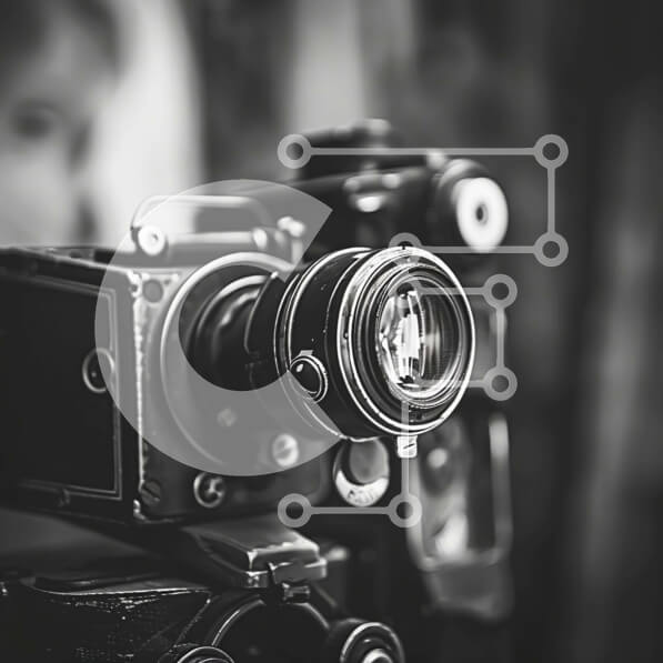 Intra Συλλεκτικό Ξύλινο Παζλ Plywood  4mm - Vintage φιλμ φωτογραφική μηχανή με άτομο που βγάζει φωτογραφίες Σε Ξύλινο Κουτί - Διαστάσεις: 10x10 cm – 25 κομμάτια