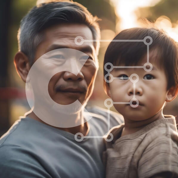 Intra Συλλεκτικό Ξύλινο Παζλ Plywood  4mm - Ηλιοβασίλεμα Bonding Moment: Παππούς και εγγόνι Σε Ξύλινο Κουτί - Διαστάσεις Puzzle: 10x10 cm – 25 κομμάτια