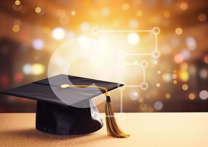 Intra Συλλεκτικό Ξύλινο Παζλ Plywood  4mm - Μαύρο καπάκι αποφοίτησης στο τραπέζι Σε Ξύλινο Κουτί - Διαστάσεις Puzzle: 10x10 cm – 25 κομμάτια