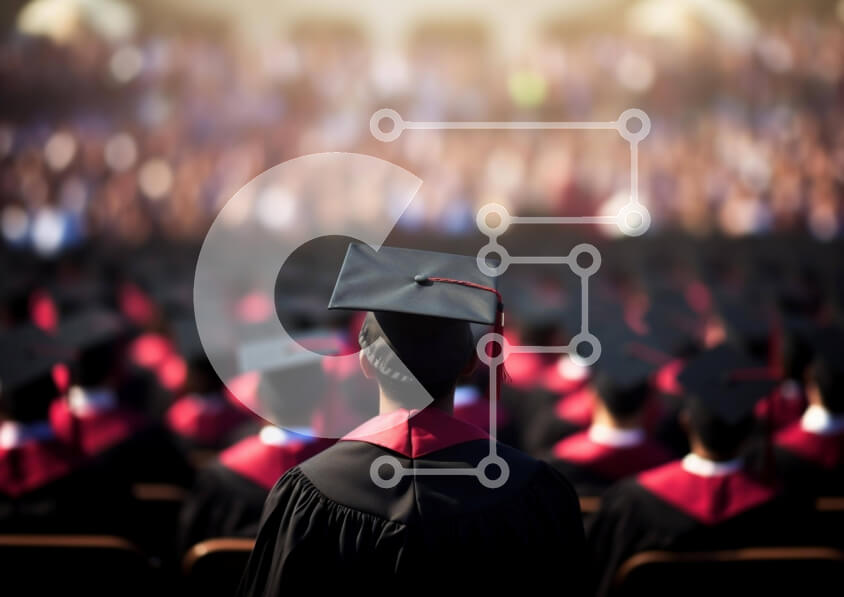 Intra Συλλεκτικό Ξύλινο Παζλ Plywood  4mm - Εορτασμός Αποφοίτησης στο Αμφιθέατρο Σε Ξύλινο Κουτί - Διαστάσεις Puzzle: 10x10 cm – 25 κομμάτια