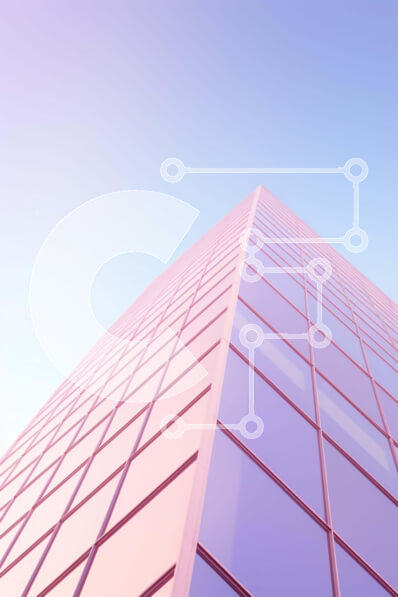 Intra Συλλεκτικό Ξύλινο Παζλ Plywood  4mm - Ψηλό ροζ και μωβ κτήριο Σε Ξύλινο Κουτί - Διαστάσεις Puzzle: 10x10 cm – 25 κομμάτια