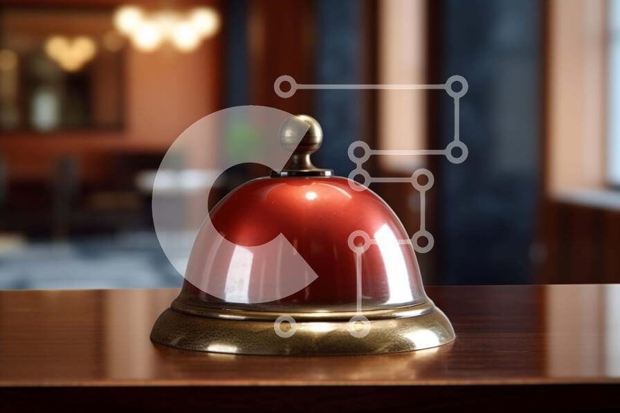 Intra Συλλεκτικό Ξύλινο Παζλ Plywood  4mm - Κόκκινο κουδούνι σε δρύινο ξύλινο τραπέζι με φυτά σε γλάστρες Σε Ξύλινο Κουτί - Διαστάσεις: 10x10 cm – 25 κομμάτια