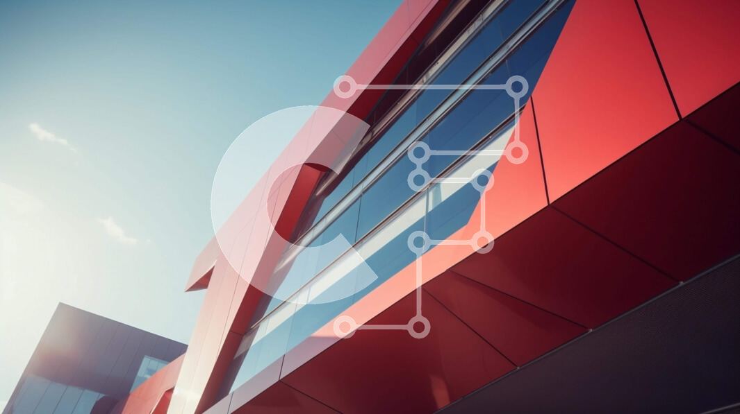 Intra Συλλεκτικό Ξύλινο Παζλ Plywood  4mm - Αστικό κόκκινο κτίριο στο κέντρο της πόλης Σε Ξύλινο Κουτί - Διαστάσεις Puzzle: 10x10 cm – 25 κομμάτια