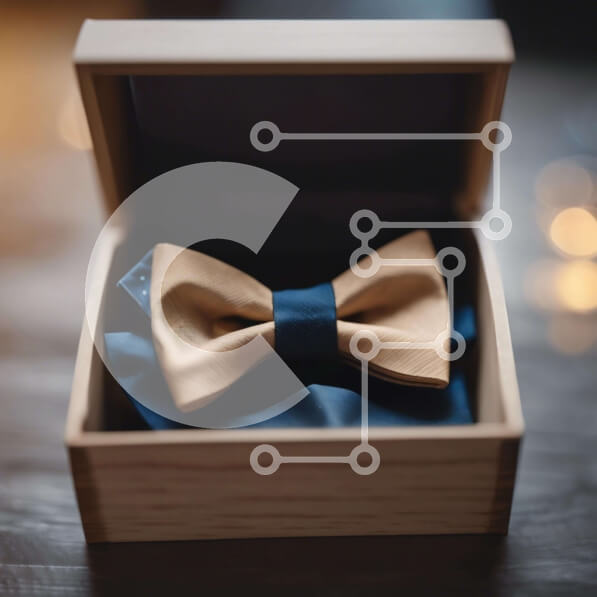 Σετ των 2 Intra Συλλεκτικό Ξύλινο Παζλ Plywood  4mm - Κομψό παπιγιόν  Σε Ξύλινο Κουτί Σε Ξύλινο Κουτί - Διαστάσεις: 10x10 cm – 25 κομμάτια