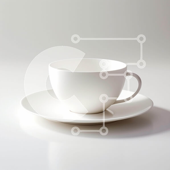 Intra Συλλεκτικό Ξύλινο Παζλ Plywood  4mm - Σύνθεση Λευκό Κύπελλο και Πιατάκι Σε Ξύλινο Κουτί - Διαστάσεις: 10x10 cm – 25 κομμάτια