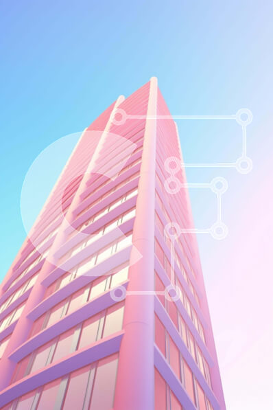 Intra Συλλεκτικό Ξύλινο Παζλ Plywood  4mm - Μοναδικό ροζ και μπλε κτίριο Σε Ξύλινο Κουτί - Διαστάσεις Puzzle: 10x10 cm – 25 κομμάτια