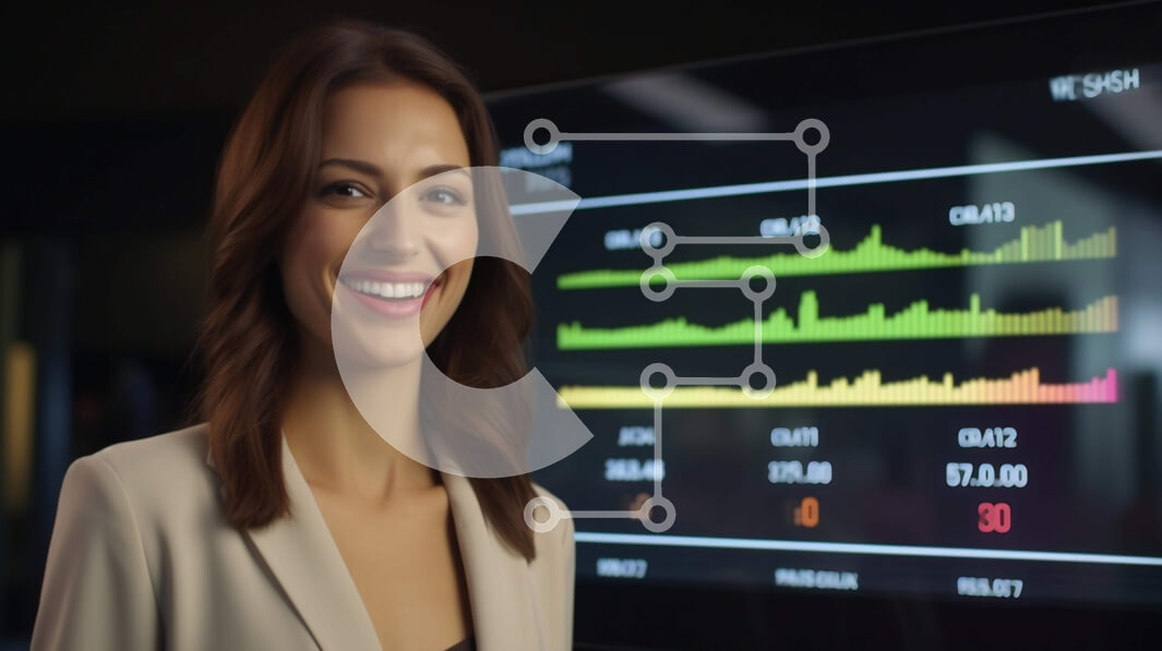 Intra Συλλεκτικό Ξύλινο Παζλ Plywood  4mm - Χαμογελαστή γυναίκα σε επιχειρηματικό περιβάλλον Σε Ξύλινο Κουτί - Διαστάσεις Puzzle: 10x10 cm – 25 κομμάτια