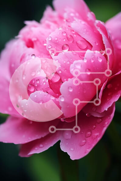 Σετ των 2 Intra Συλλεκτικό Ξύλινο Παζλ Plywood  4mm - Ροζ λουλούδι με σταγονίδια νερού στα πέταλα Σε Ξύλινο Κουτί - Διαστάσεις: 10x10 cm – 25 κομμάτια