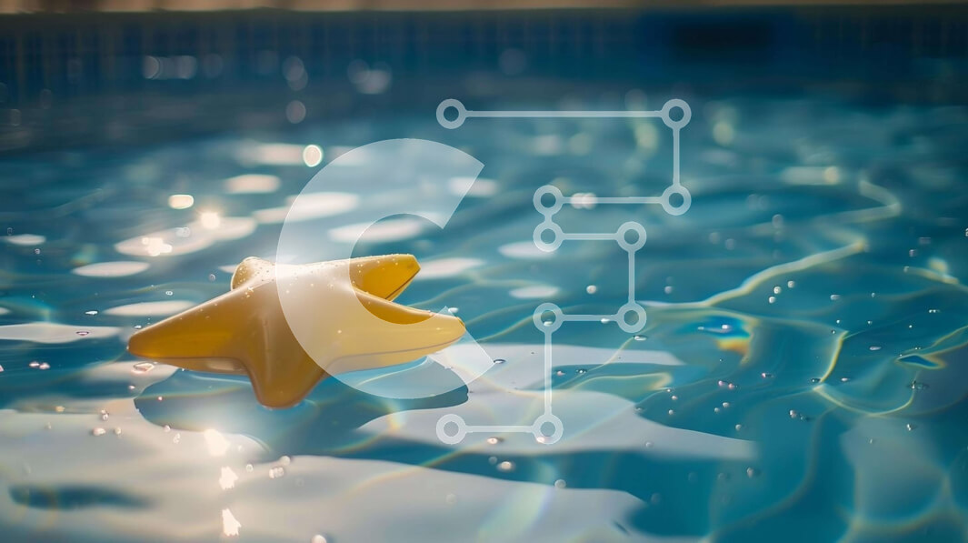 Intra Συλλεκτικό Ξύλινο Παζλ Plywood  4mm - Κίτρινος αστερίας που επιπλέει στην πισίνα Σε Ξύλινο Κουτί - Διαστάσεις: 10x10 cm – 25 κομμάτια