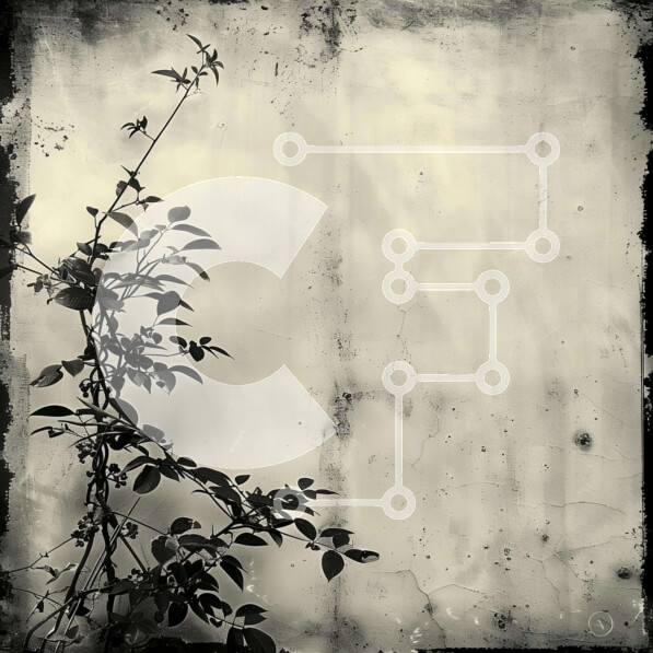 Intra Συλλεκτικό Ξύλινο Παζλ Plywood  4mm - Ασπρόμαυρη εικόνα αγνώστου ταυτότητας φυτού με φύλλα Σε Ξύλινο Κουτί - Διαστάσεις: 10x10 cm – 25 κομμάτια