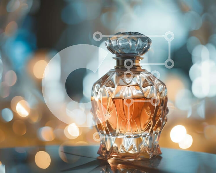 Intra Συλλεκτικό Ξύλινο Παζλ Plywood  4mm - Γυάλινο μπουκάλι αρώματος σε διακοσμητικό τραπέζι Σε Ξύλινο Κουτί - Διαστάσεις Puzzle: 10x10 cm – 25 κομμάτια