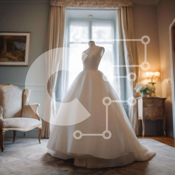 Σετ των 2 Intra Συλλεκτικό Ξύλινο Παζλ Plywood  4mm - Νυφικό μανεκέν σε άδειο δωμάτιο με καρέκλα και φυτά σε γλάστρες Σε Ξύλινο Κουτί - Διαστάσεις: 10x10 cm – 25 κομμάτια