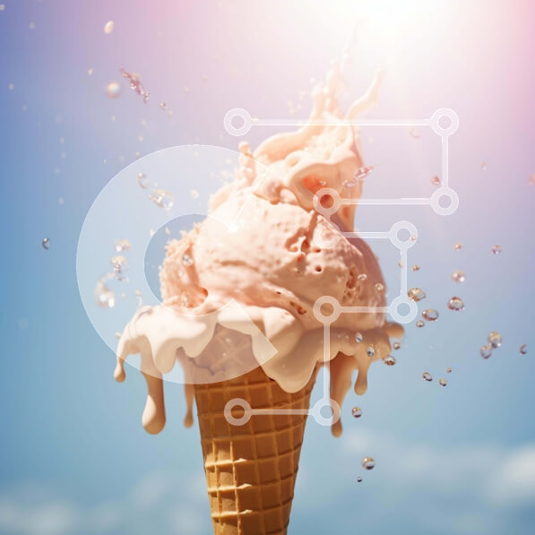 Σετ των 2 Intra Συλλεκτικό Ξύλινο Παζλ Plywood  4mm - Ροζ χωνάκι παγωτού με πιτσίλισμα νερού Σε Ξύλινο Κουτί - Διαστάσεις: 10x10 cm – 25 κομμάτια