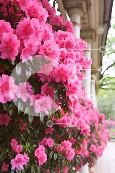 Σετ των 2 Intra Συλλεκτικό Ξύλινο Παζλ Plywood  4mm - Ροζ λουλούδια Azalea από το Old Building Σε Ξύλινο Κουτί - Διαστάσεις: 10x10 cm – 25 κομμάτια