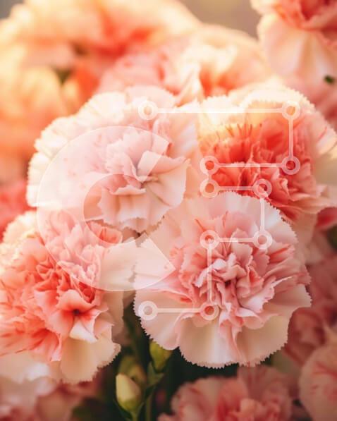 Intra Συλλεκτικό Ξύλινο Παζλ Plywood  4mm - Μπουκέτο με ροζ και λευκά γαρίφαλα Σε Ξύλινο Κουτί - Διαστάσεις: 10x10 cm – 25 κομμάτια