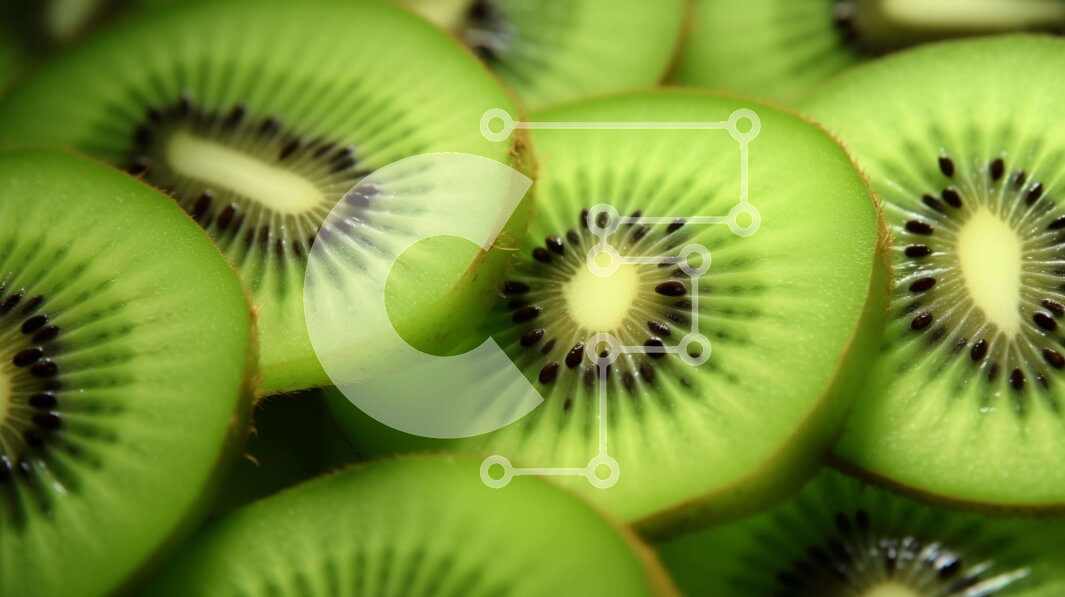 Σετ των 2 Intra Συλλεκτικό Ξύλινο Παζλ Plywood  4mm - Πράσινες φέτες φρούτων ακτινίδιο σε διάφορα σχήματα Σε Ξύλινο Κουτί - Διαστάσεις: 10x10 cm – 25 κομμάτια