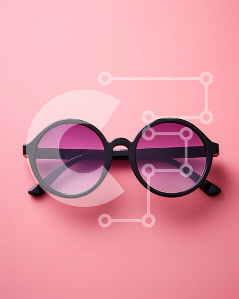 Intra Συλλεκτικό Ξύλινο Παζλ Plywood  4mm - Μαύρα γυαλιά ηλίου σε ροζ φόντο Σε Ξύλινο Κουτί - Διαστάσεις Puzzle: 10x10 cm – 25 κομμάτια