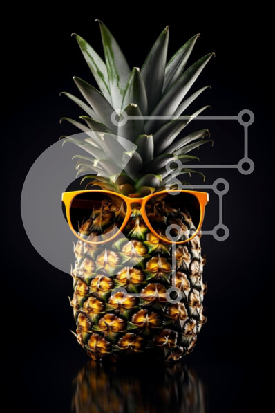 Intra Συλλεκτικό Ξύλινο Παζλ Plywood  4mm - Κομψός ανανάς με γυαλιά ηλίου Σε Ξύλινο Κουτί - Διαστάσεις Puzzle: 10x10 cm – 25 κομμάτια