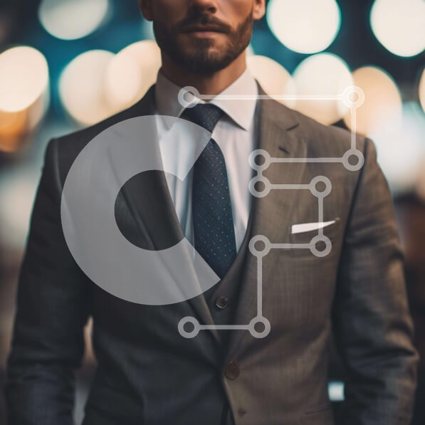 Intra Συλλεκτικό Ξύλινο Παζλ Plywood  4mm - Άνδρας με κομψό κοστούμι και γραβάτα με φώτα Σε Ξύλινο Κουτί - Διαστάσεις Puzzle: 10x10 cm – 25 κομμάτια