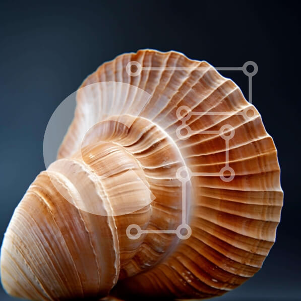 Intra Συλλεκτικό Ξύλινο Παζλ Plywood  4mm - Καφέ θαλασσινό κοχύλι σε μαύρο φόντο Σε Ξύλινο Κουτί - Διαστάσεις: 10x10 cm – 25 κομμάτια