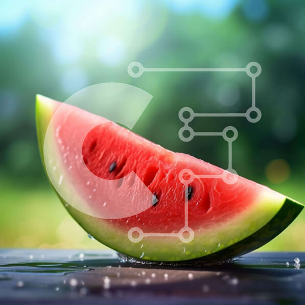 Σετ των 2 Intra Συλλεκτικό Ξύλινο Παζλ Plywood  4mm - Φρέσκια φέτα καρπούζι Σε Ξύλινο Κουτί - Διαστάσεις: 10x10 cm – 25 κομμάτια