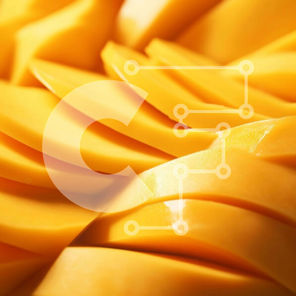 Σετ των 2 Intra Συλλεκτικό Ξύλινο Παζλ Plywood  4mm - Κοντινό πλάνο από φρέσκες κίτρινες φέτες μάνγκο Σε Ξύλινο Κουτί - Διαστάσεις: 10x10 cm – 25 κομμάτια