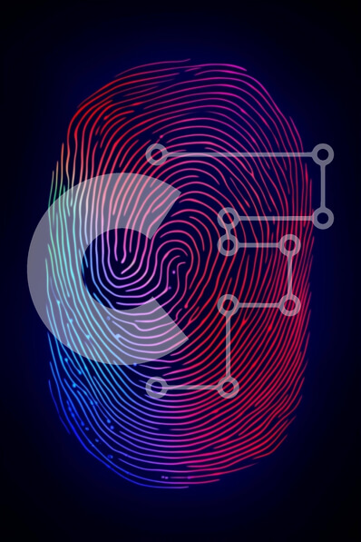 Intra Συλλεκτικό Ξύλινο Παζλ Plywood  4mm - Δακτυλικό αποτύπωμα νέον σε μαύρο φόντο Σε Ξύλινο Κουτί - Διαστάσεις Puzzle: 10x10 cm – 25 κομμάτια