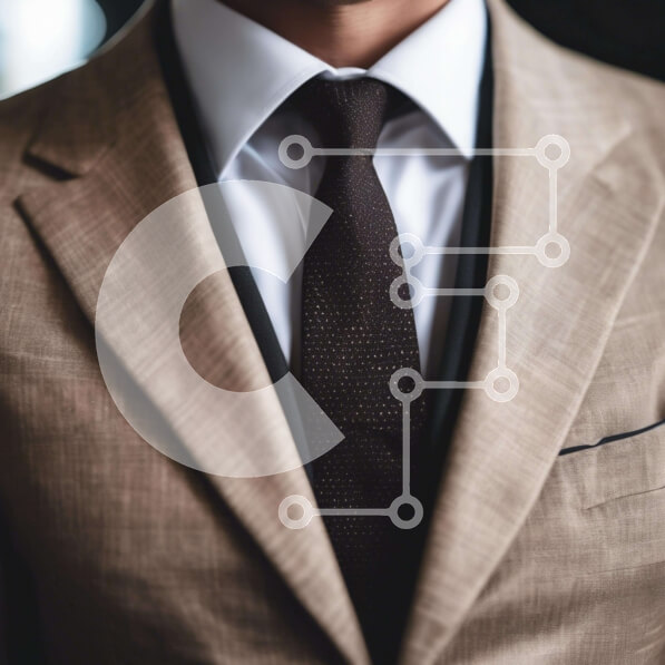 Σετ των 2 Intra Συλλεκτικό Ξύλινο Παζλ Plywood  4mm - Κοντινό πλάνο ανδρικής μαύρης φόρμας με μαύρη γραβάτα Σε Ξύλινο Κουτί - Διαστάσεις: 10x10 cm – 25 κομμάτια