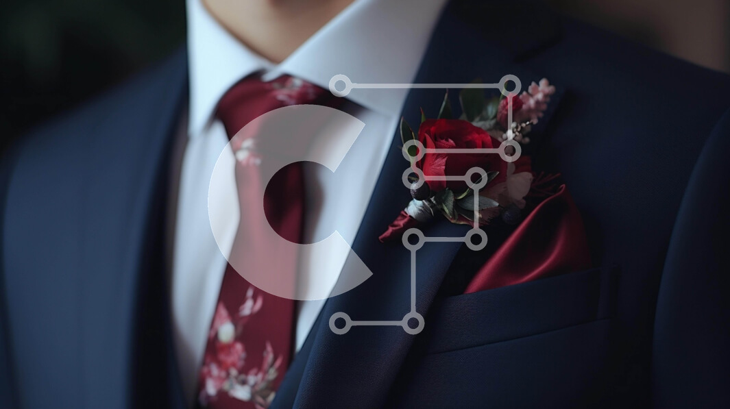 Intra Συλλεκτικό Ξύλινο Παζλ Plywood  4mm - Κομψός άντρας με μπλε κοστούμι με κόκκινη μπουτονιέρα λουλουδιών Σε Ξύλινο Κουτί - Διαστάσεις Puzzle: 10x10 cm – 25 κομμάτια