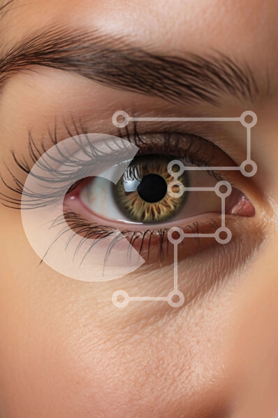 Intra Συλλεκτικό Ξύλινο Παζλ Plywood  4mm - Σαγηνευτικό γυναικείο μάτι Σε Ξύλινο Κουτί - Διαστάσεις Puzzle: 10x10 cm – 25 κομμάτια