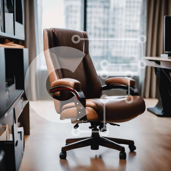 Intra Συλλεκτικό Ξύλινο Παζλ Plywood  4mm - Καφέ δερμάτινη καρέκλα γραφείου σε ανοιχτό χώρο Σε Ξύλινο Κουτί - Διαστάσεις Puzzle: 10x10 cm – 25 κομμάτια