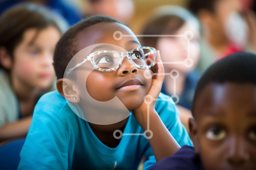 Intra Συλλεκτικό Ξύλινο Παζλ Plywood  4mm - Νεαρό αγόρι στην τάξη Σε Ξύλινο Κουτί - Διαστάσεις Puzzle: 10x10 cm – 25 κομμάτια