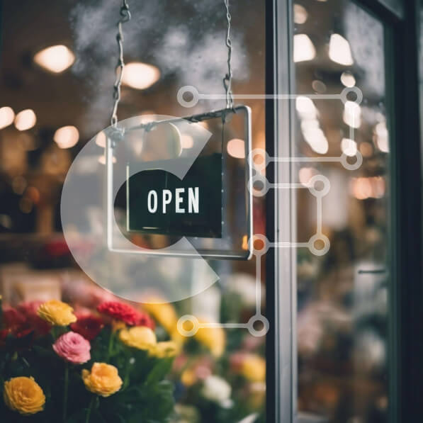 Intra Συλλεκτικό Ξύλινο Παζλ Plywood  4mm - Ανοιχτή πινακίδα στο ανθοπωλείο με διάφορα λουλούδια και φυτά Σε Ξύλινο Κουτί - Διαστάσεις Puzzle: 10x10 cm – 25 κομμάτια