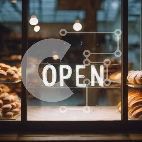 Σετ των 2 Intra Συλλεκτικό Ξύλινο Παζλ Plywood  4mm - Παράθυρο επίδειξης αρτοσκευασμάτων και ψωμιών με ανοιχτή πινακίδα Σε Ξύλινο Κουτί - Διαστάσεις: 10x10 cm – 25 κομμάτια