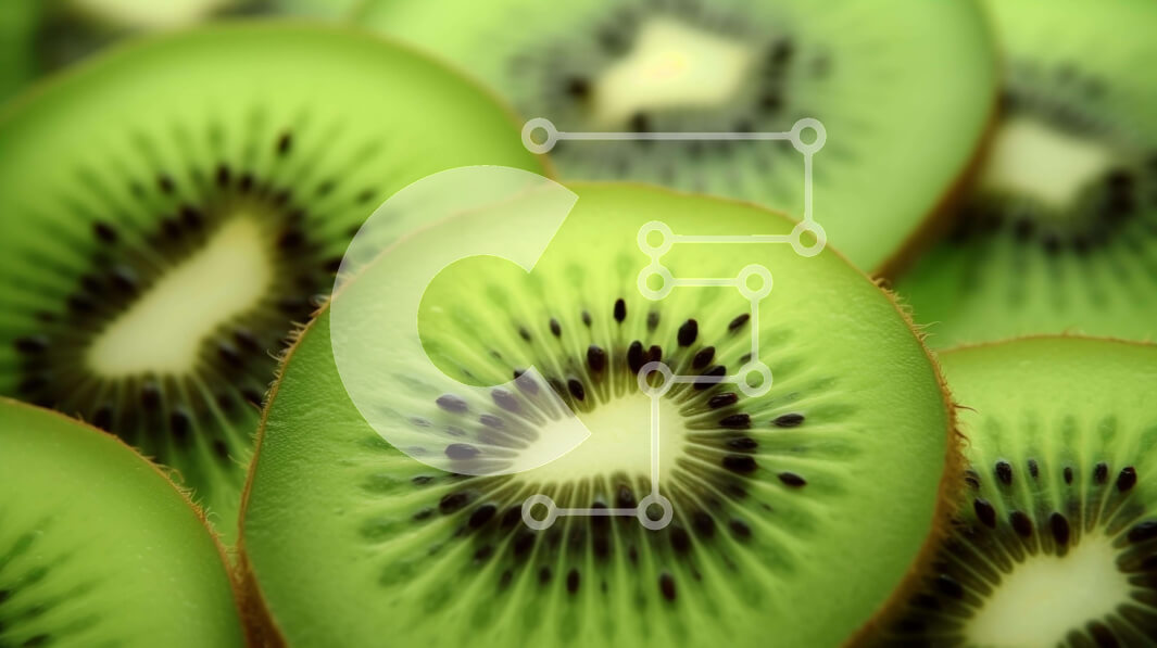 Σετ των 2 Intra Συλλεκτικό Ξύλινο Παζλ Plywood  4mm - Στοιβαγμένες φέτες φρούτων ακτινιδίων και πράσινα φυλλώδη λαχανικά Σε Ξύλινο Κουτί - Διαστάσεις: 10x10 cm – 25 κομμάτια