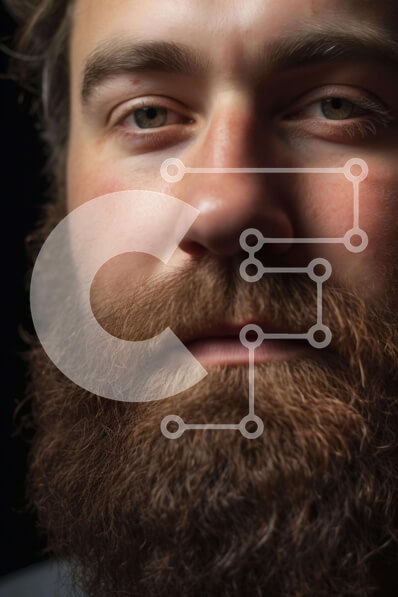 Intra Συλλεκτικό Ξύλινο Παζλ Plywood  4mm - Άνδρας με μακριά καφέ γενειάδα που κοιτάζει την κάμερα Σε Ξύλινο Κουτί - Διαστάσεις Puzzle: 10x10 cm – 25 κομμάτια