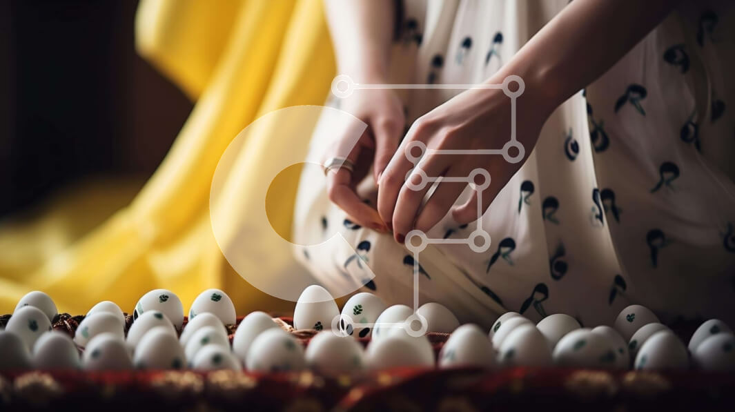 Σετ των 2 Intra Συλλεκτικό Ξύλινο Παζλ Plywood  4mm - Γυναίκα που προετοιμάζει τα αυγά για κατανάλωση Σε Ξύλινο Κουτί - Διαστάσεις: 10x10 cm – 25 κομμάτια