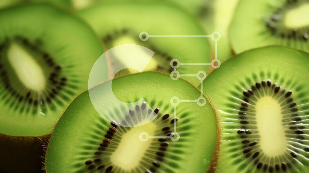 Σετ των 2 Intra Συλλεκτικό Ξύλινο Παζλ Plywood  4mm - Φέτες φρούτων ακτινιδίων σε επίπεδη επιφάνεια Σε Ξύλινο Κουτί - Διαστάσεις: 10x10 cm – 25 κομμάτια