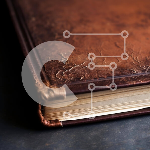 Intra Συλλεκτικό Ξύλινο Παζλ Plywood  4mm - Παλιό καφέ βιβλίο σε σκοτεινή επιφάνεια Σε Ξύλινο Κουτί - Διαστάσεις: 10x10 cm – 25 κομμάτια