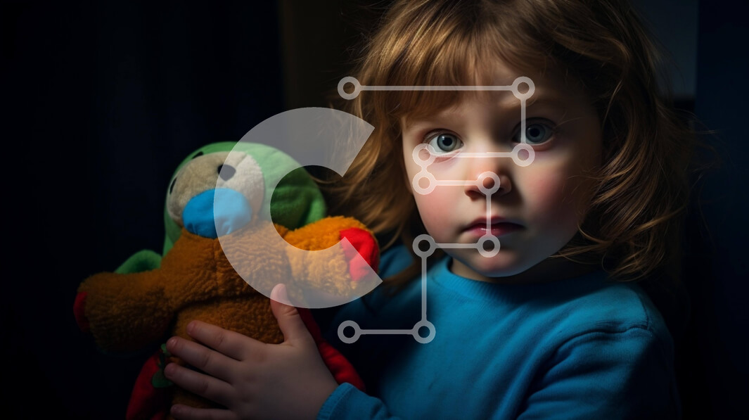 Intra Συλλεκτικό Ξύλινο Παζλ Plywood  4mm - Νεαρό κορίτσι με αρκουδάκι σε σχήμα ζώου Σε Ξύλινο Κουτί - Διαστάσεις Puzzle: 10x10 cm – 25 κομμάτια