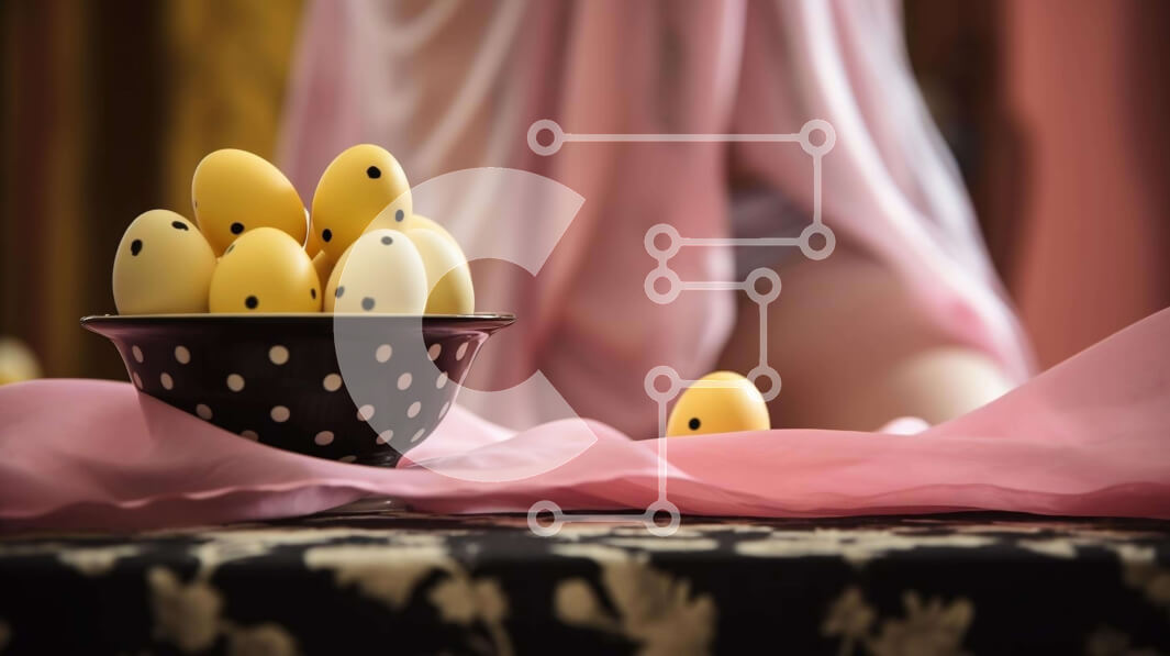 Σετ των 2 Intra Συλλεκτικό Ξύλινο Παζλ Plywood  4mm - Κίτρινα αυγά σε μαύρο μπολ σε πορτοκαλί τραπεζομάντιλο Σε Ξύλινο Κουτί - Διαστάσεις: 10x10 cm – 25 κομμάτια