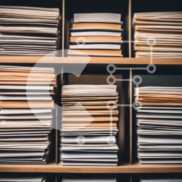 Intra Συλλεκτικό Ξύλινο Παζλ Plywood  4mm - Στοίβα εγγράφων από χαρτί σε ξύλινο ράφι Σε Ξύλινο Κουτί - Διαστάσεις Puzzle: 10x10 cm – 25 κομμάτια